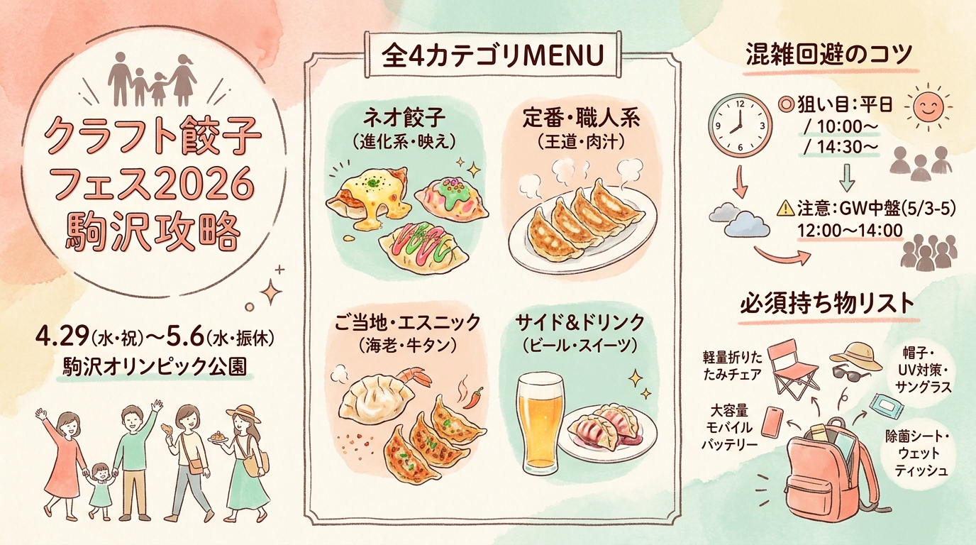 クラフト餃子フェス2026駒沢攻略｜全メニューと混雑回避のコツ アイキャッチ（PC用）