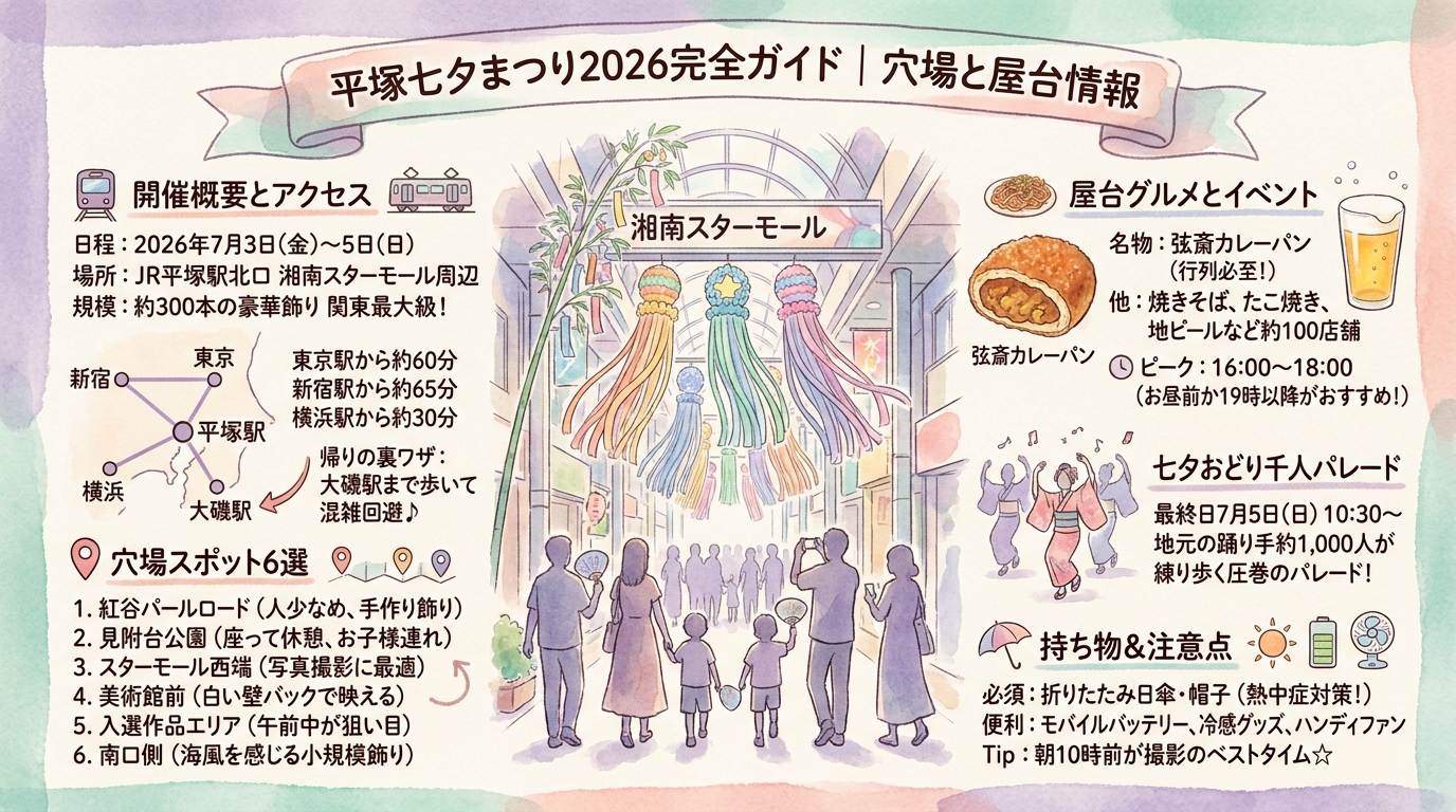 平塚七夕まつり2026完全ガイド｜穴場と屋台情報 アイキャッチ（PC用）