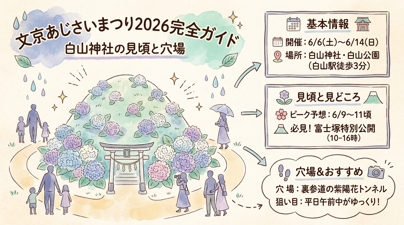 文京あじさいまつり2026完全ガイド｜白山神社の見頃と穴場 アイキャッチ（PC用）
